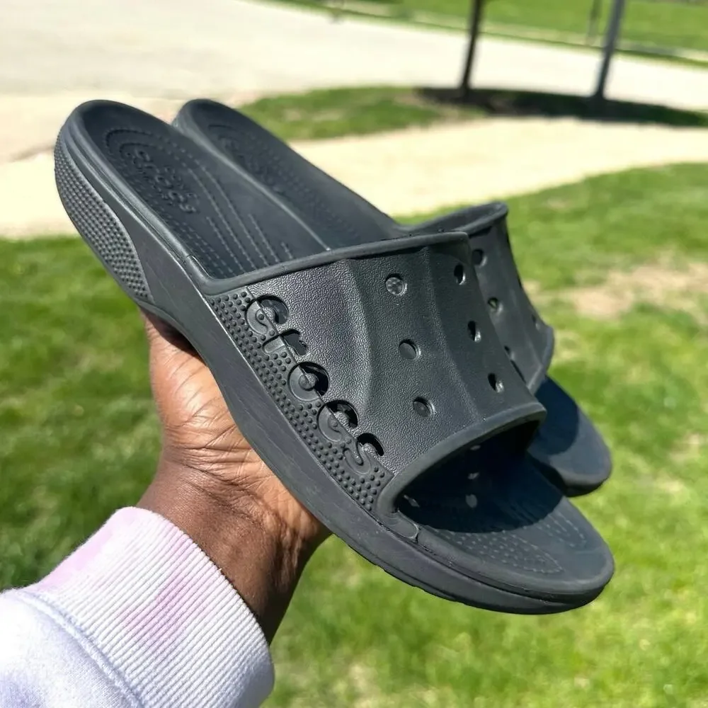 Crocs Unisex Baya II Adult Slides Size M8 W10 Black Sandals - Picture 12 of 17